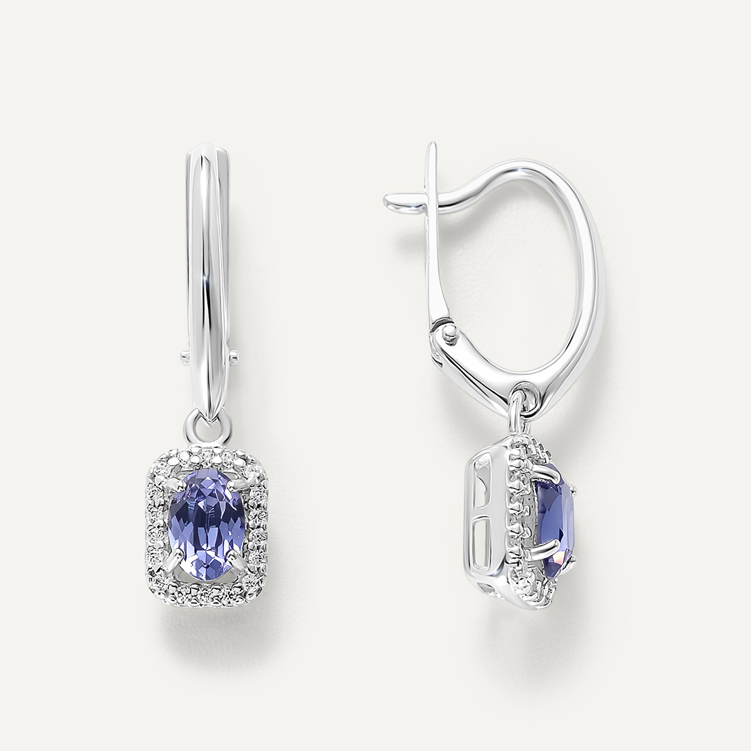 Серебряные серьги с кристаллами Сваровски