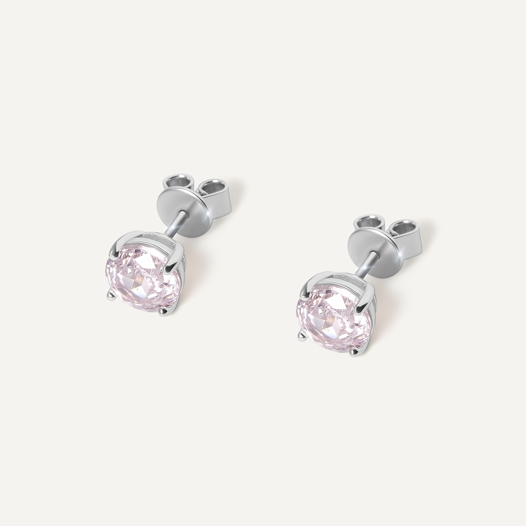 Серебряные серьги-пусеты с кубическим цирконием