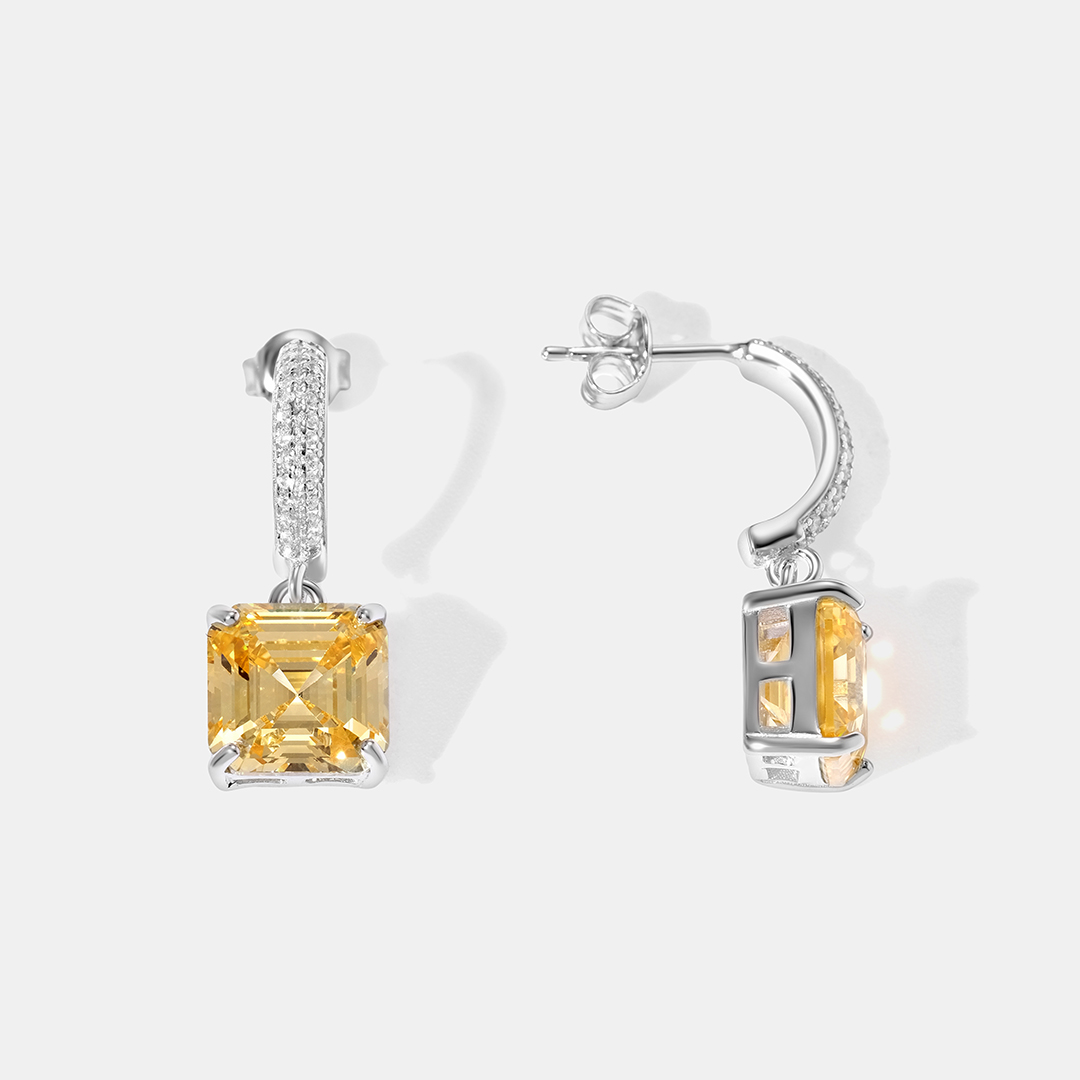 Серебряные серьги-пусеты с кубическим цирконием