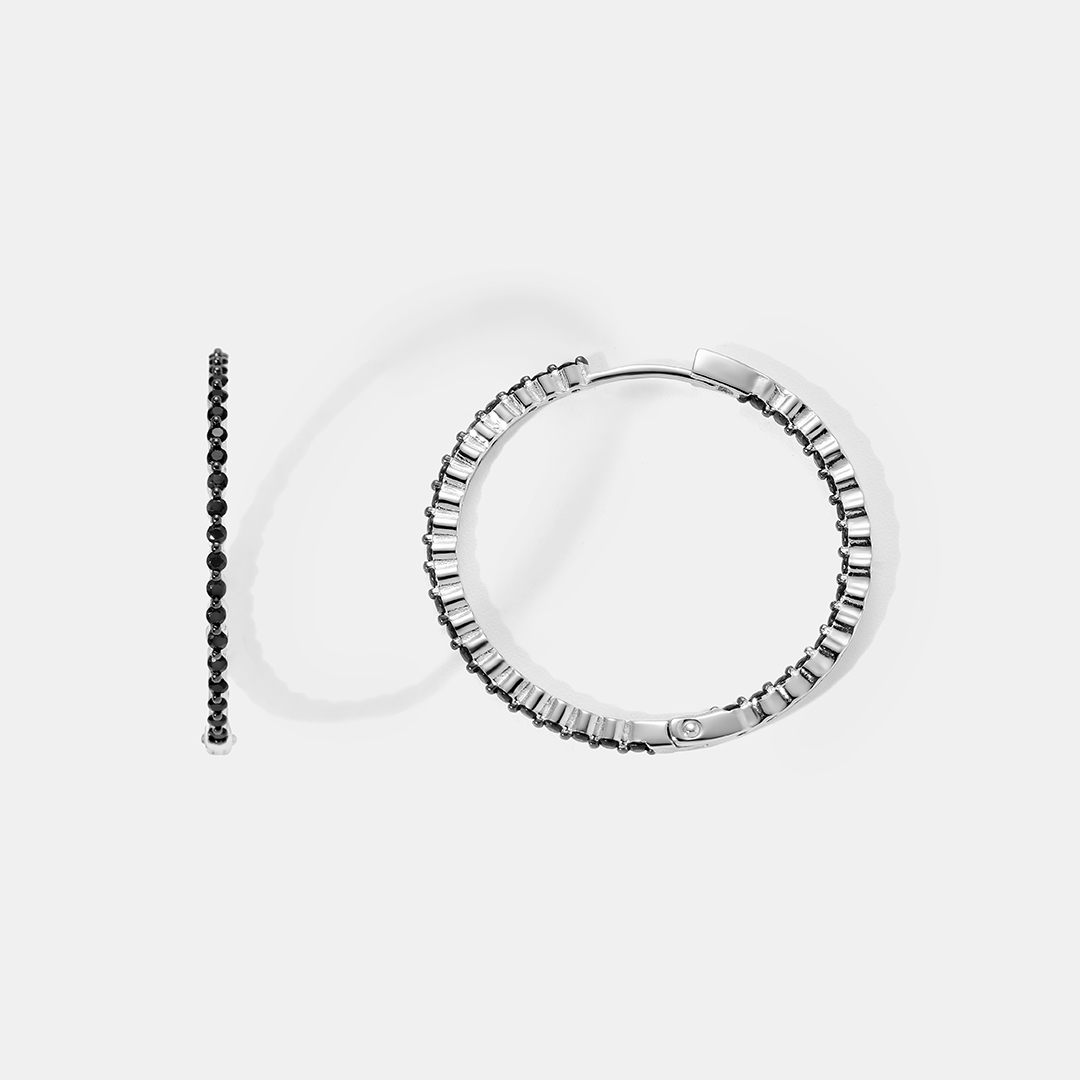 Серебряные серьги-конго с кубическим цирконием