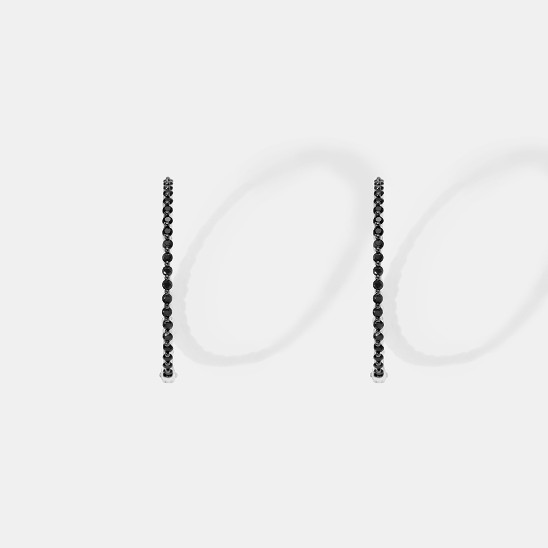 Серебряные серьги-конго с кубическим цирконием