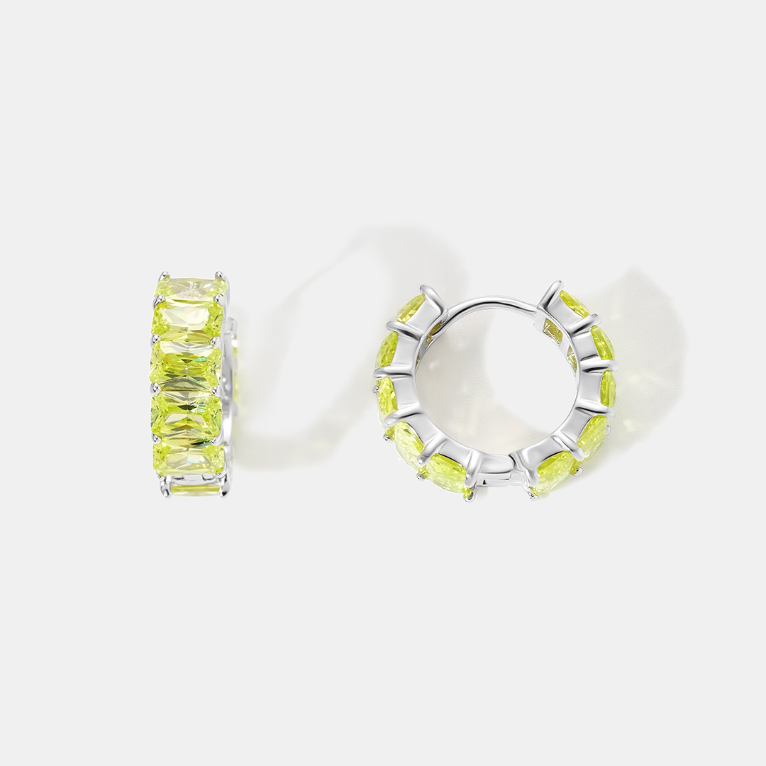 Серебряные серьги-конго с кубическим цирконием