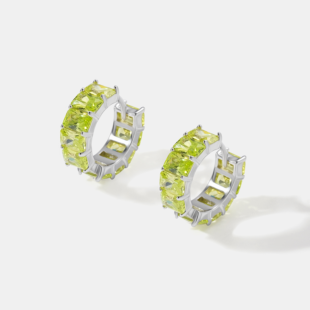 Серебряные серьги-конго с кубическим цирконием