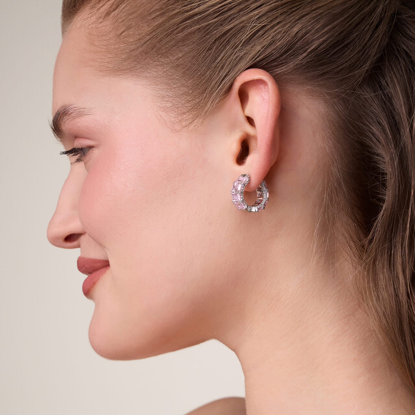 Серебряные серьги-конго с кубическим цирконием