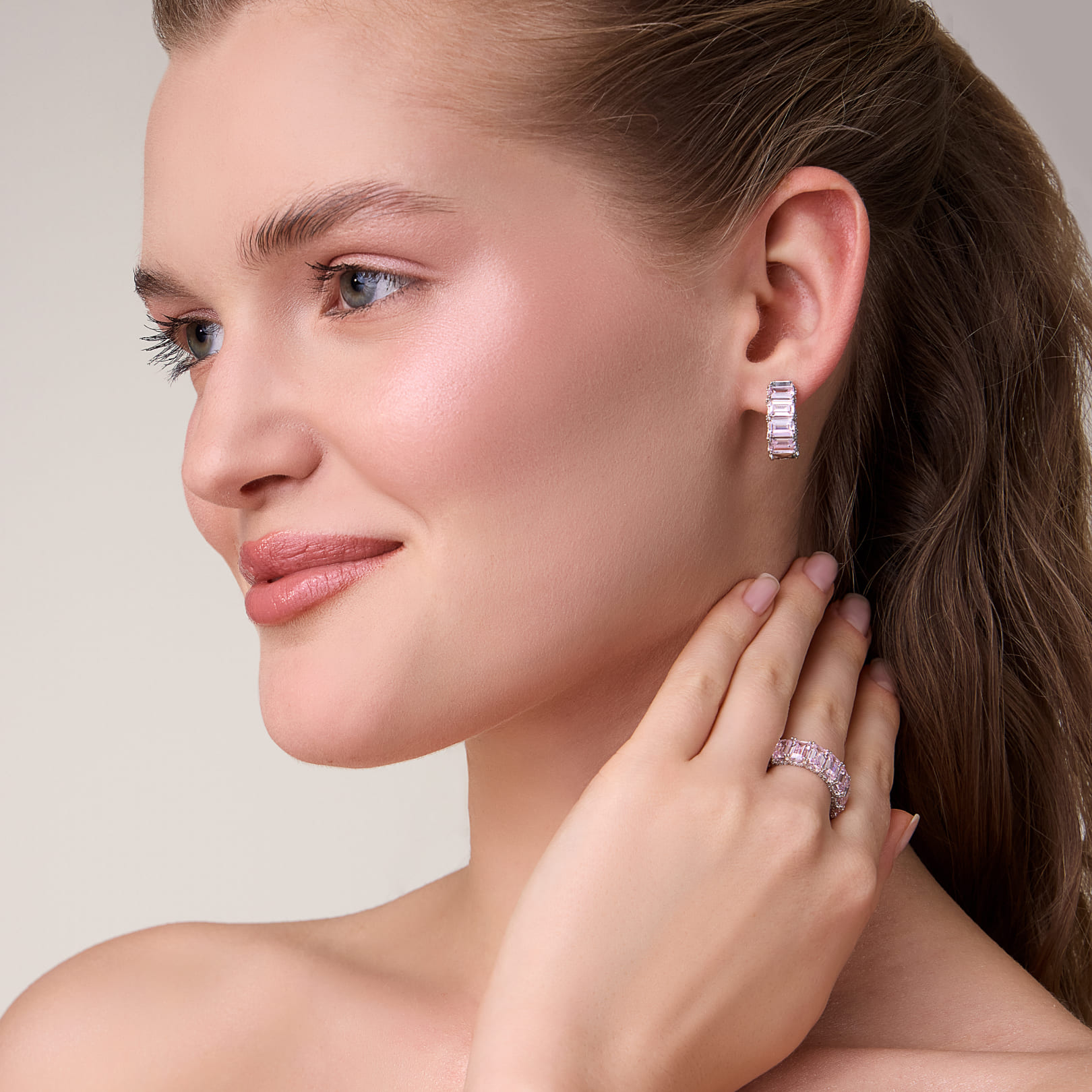 Серебряные серьги-конго с кубическим цирконием