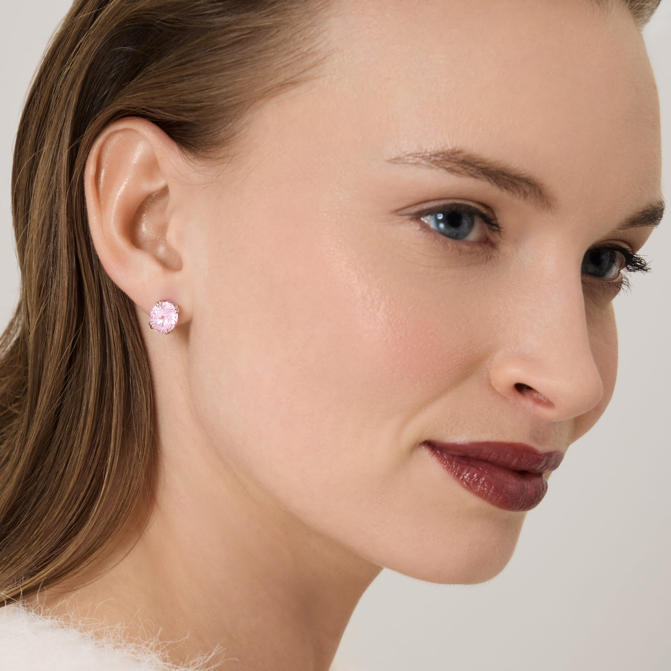 Серебряные серьги-пусеты с кубическим цирконием