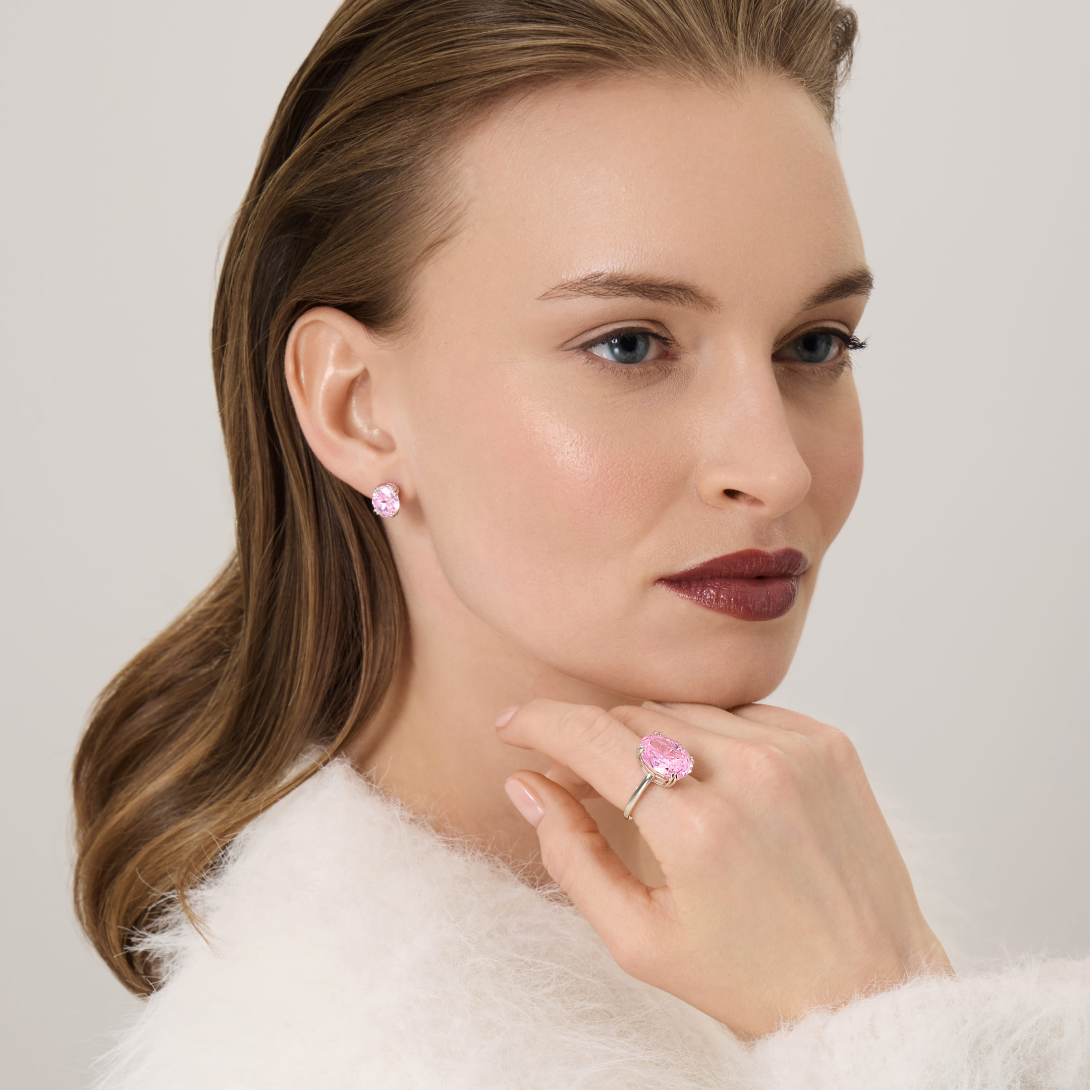 Серебряные серьги-пусеты с кубическим цирконием