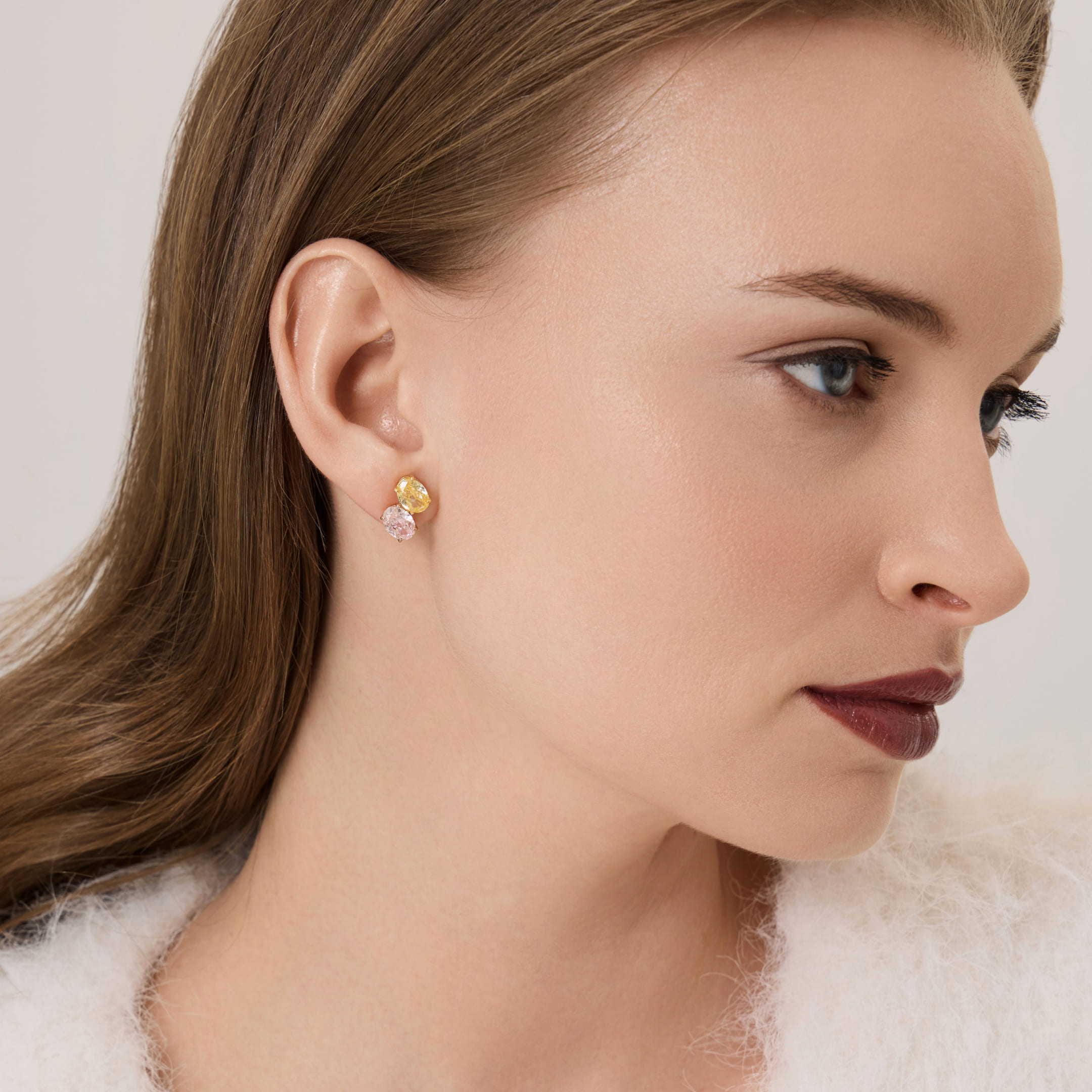 Серебряные серьги-пусеты с кубическим цирконием