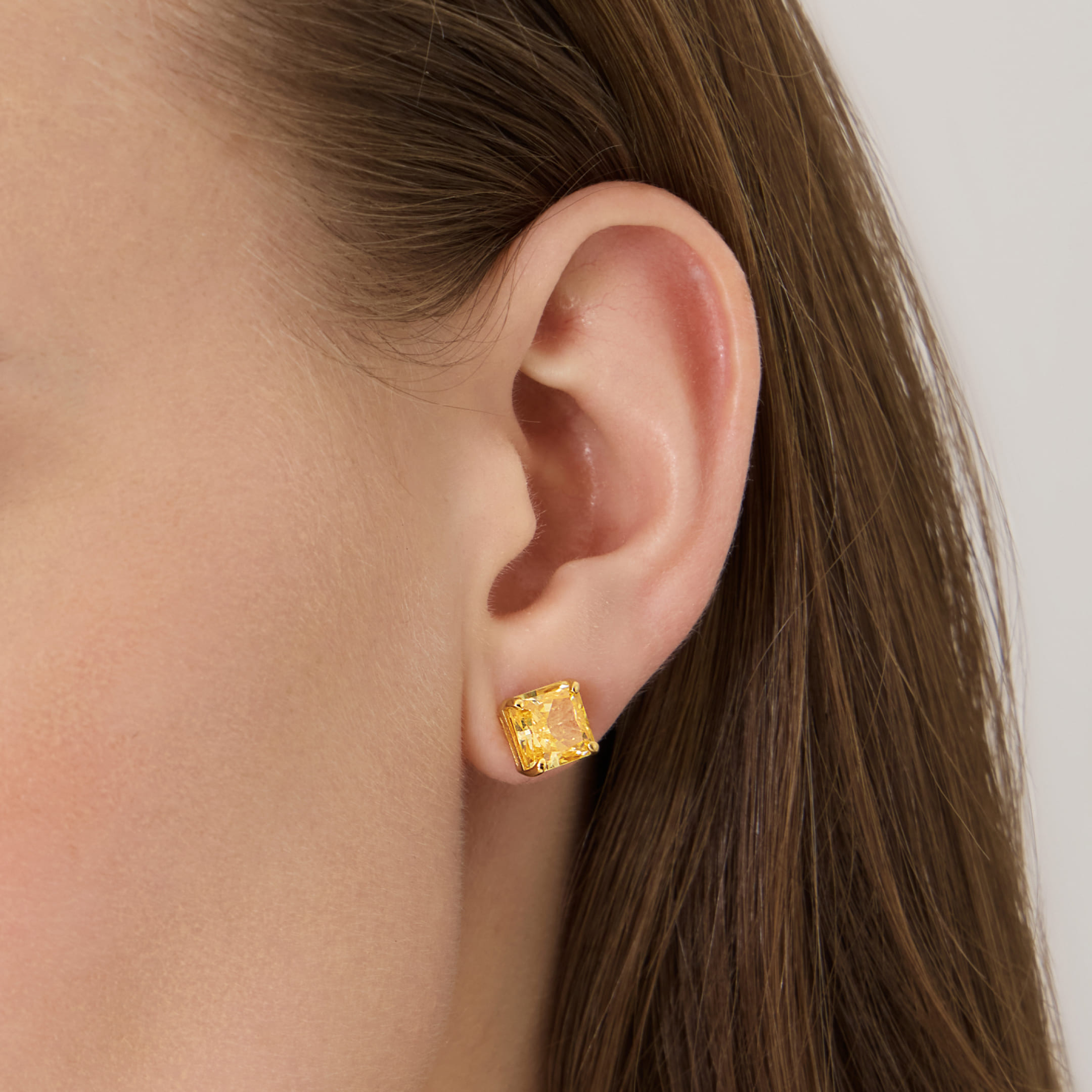 Серебряные серьги-пусеты с кубическим цирконием