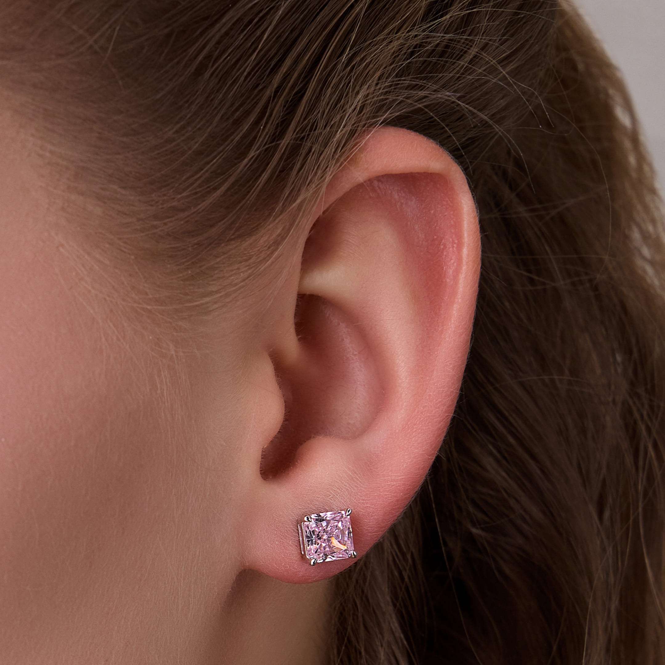 Серебряные серьги-пусеты с кубическим цирконием