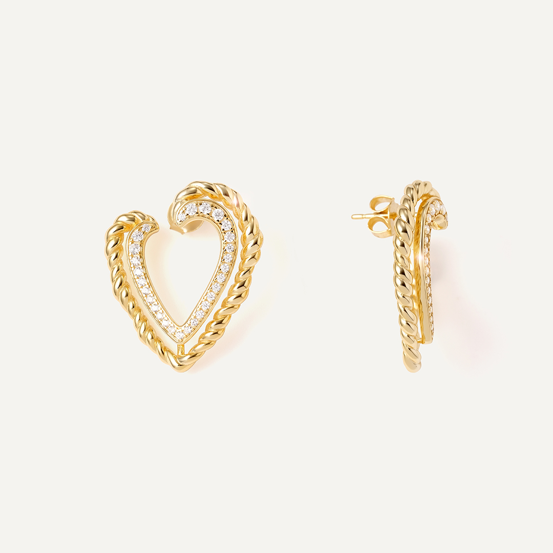 Серебряные серьги-пусеты с кубическим цирконием