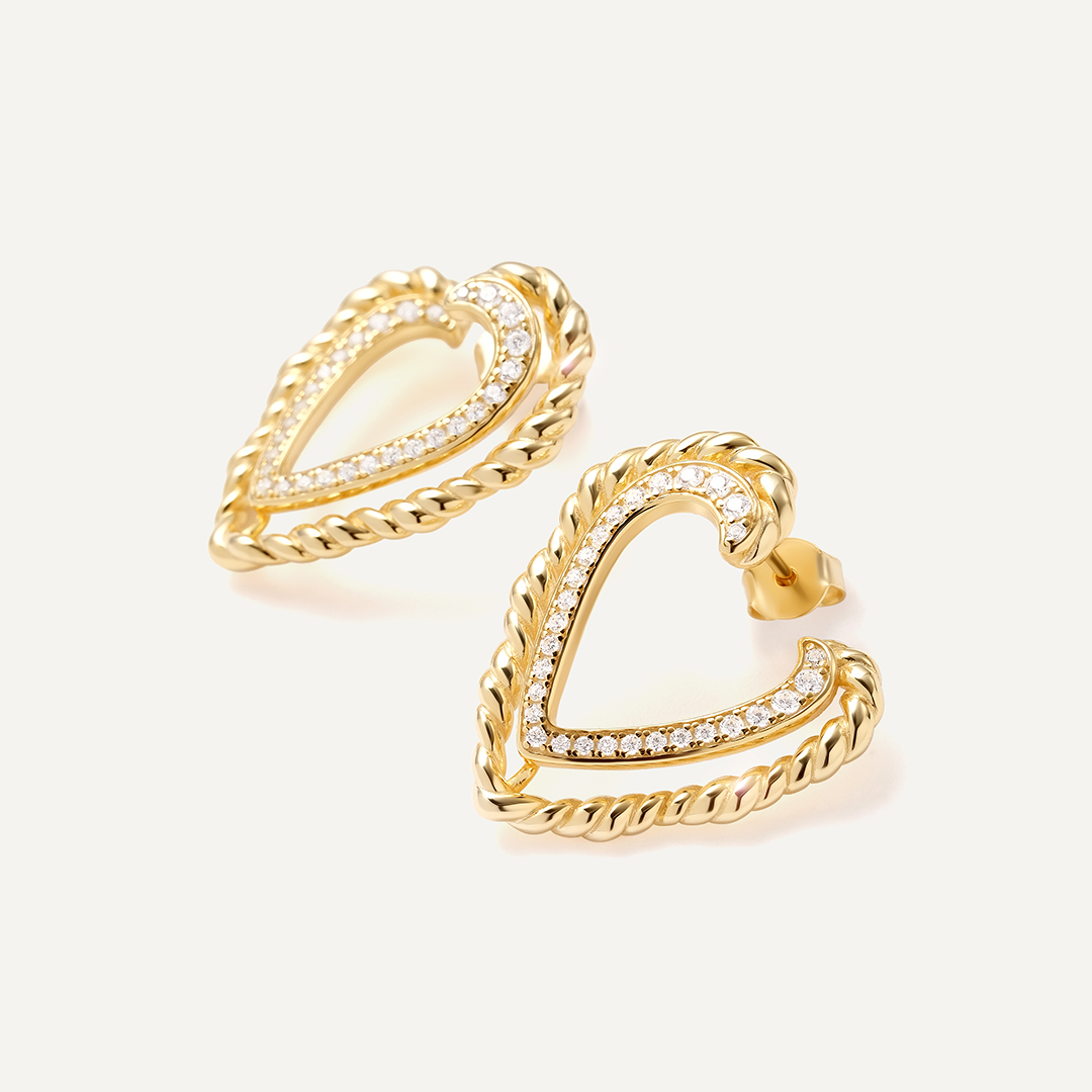 Серебряные серьги-пусеты с кубическим цирконием