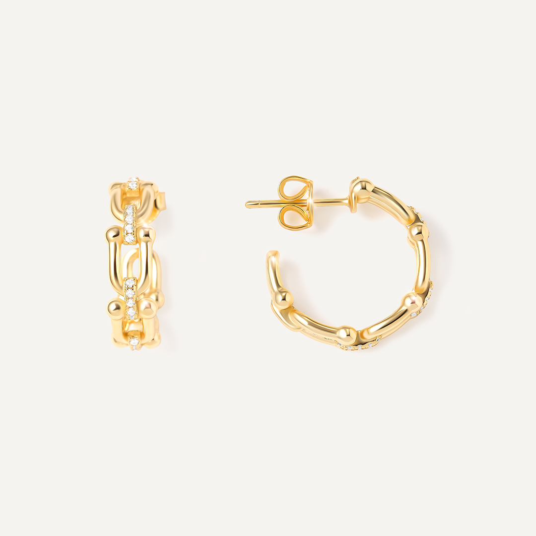 Серебряные серьги-пусеты с кубическим цирконием