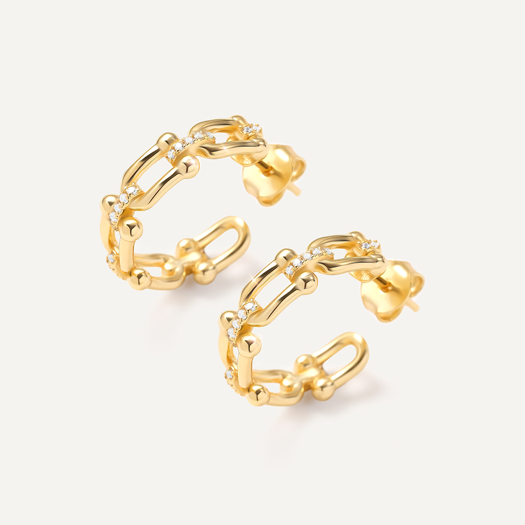 Серебряные серьги-пусеты с кубическим цирконием