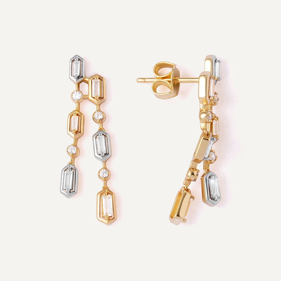 Серебряные серьги-пусеты с кубическим цирконием