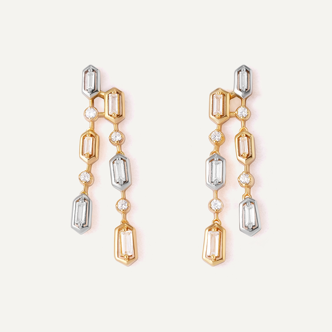 Серебряные серьги-пусеты с кубическим цирконием