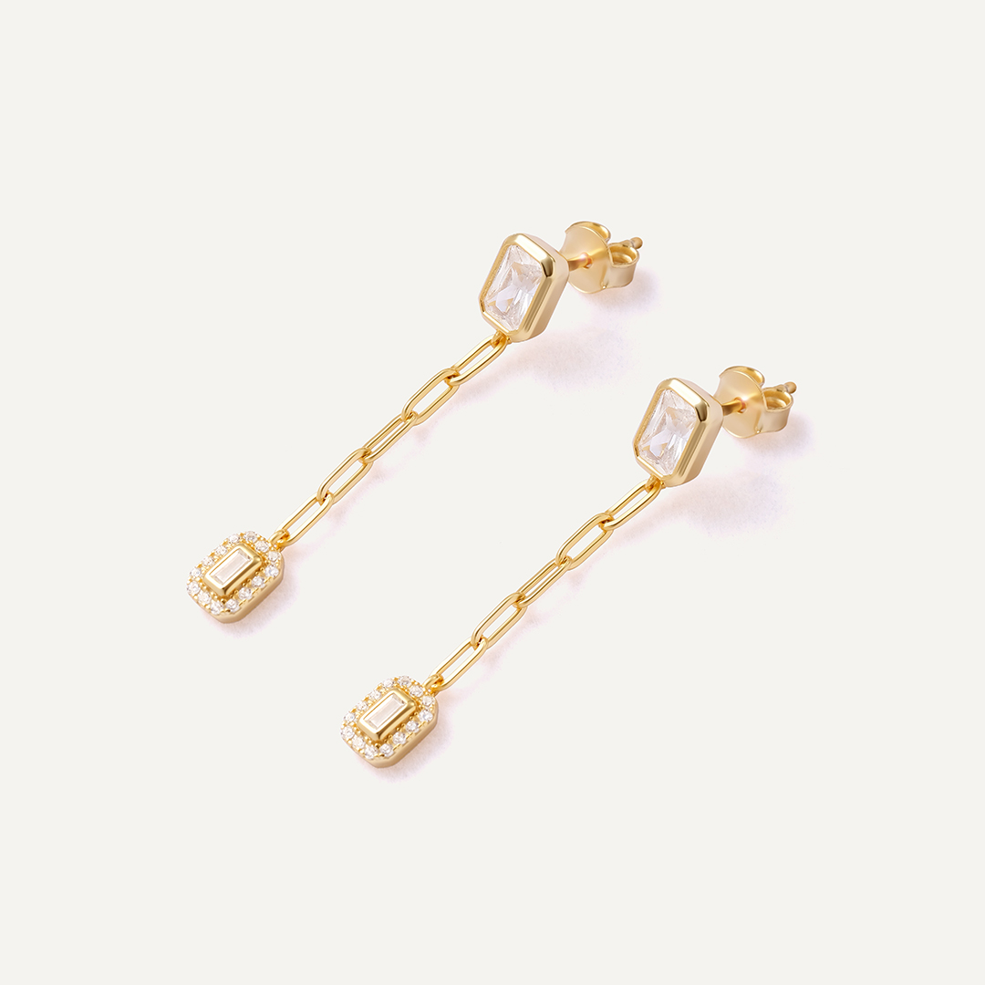 Серебряные серьги-пусеты с кубическим цирконием