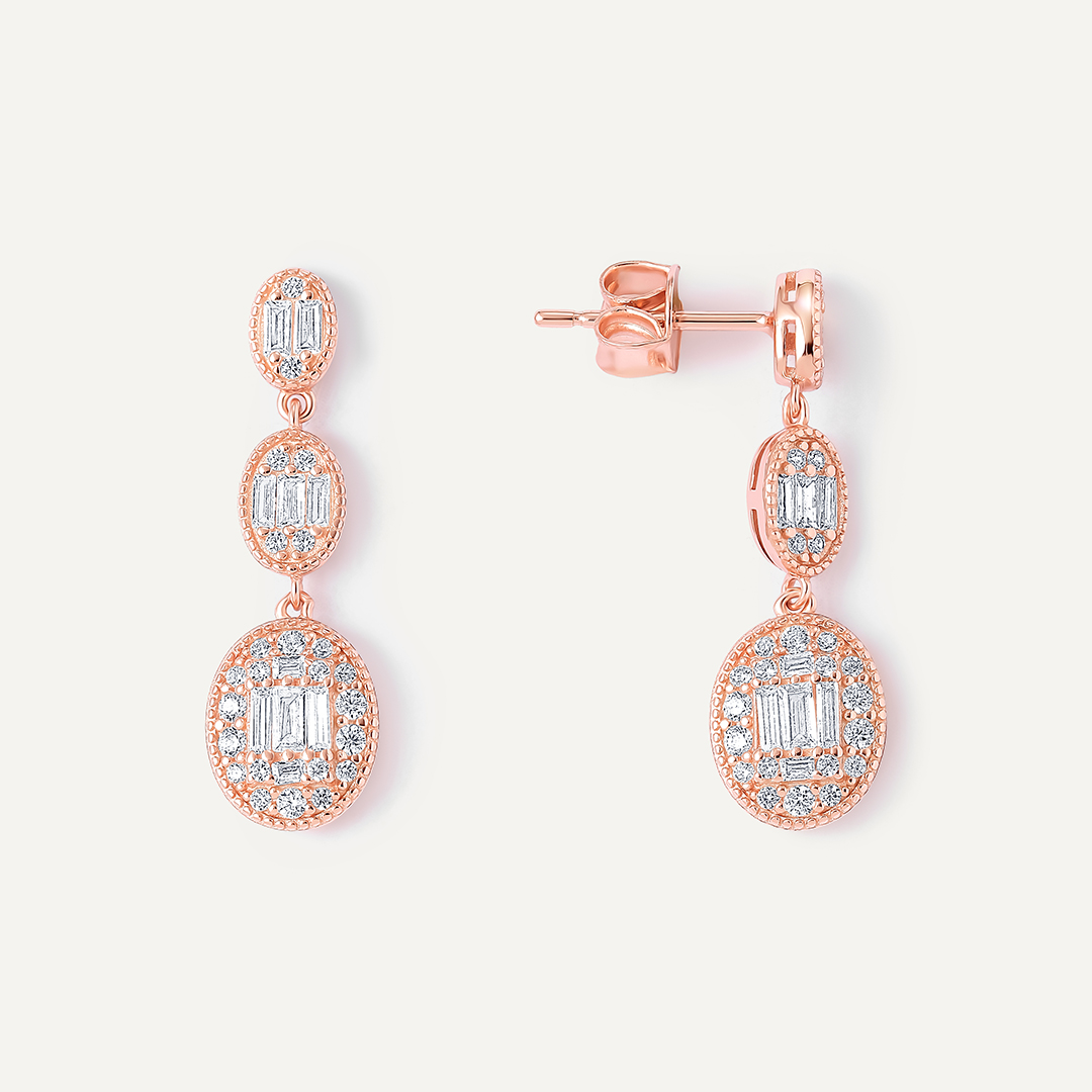 Серебряные серьги-пусеты с кубическим цирконием