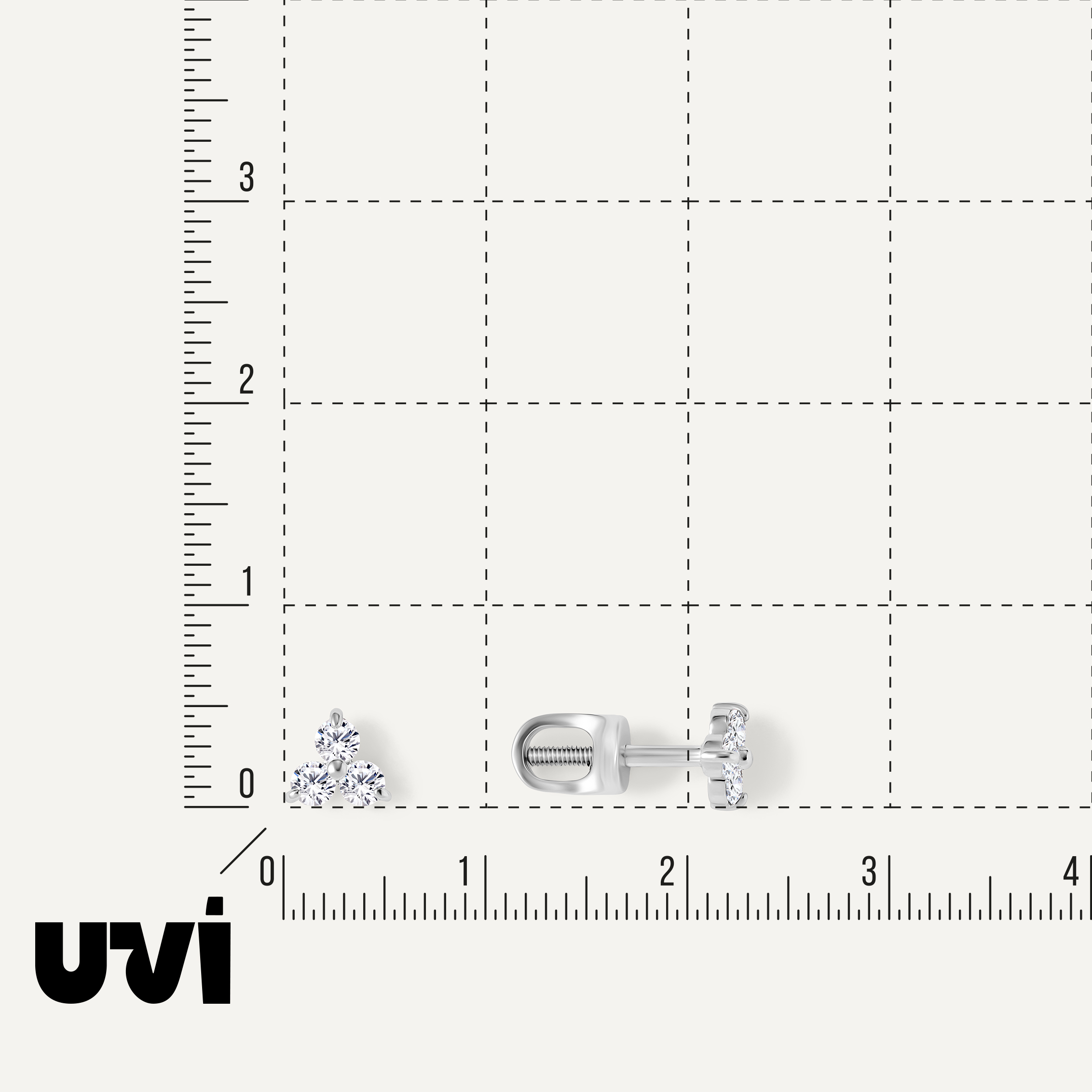 Серебряные серьги-пусеты с муассанитами