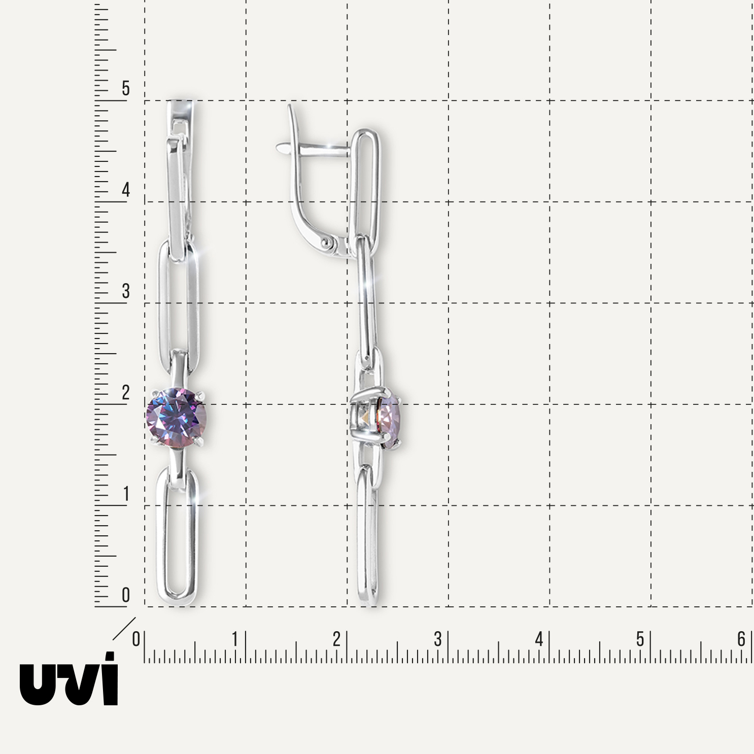 Серебряные серьги с фиолетовыми муассанитами