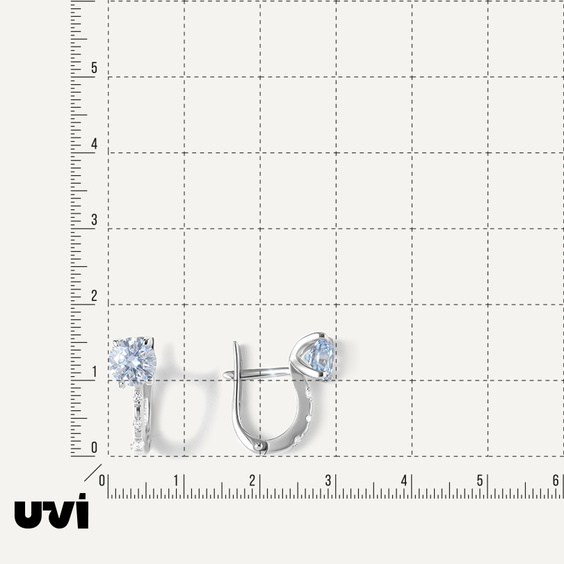 Серебряные серьги с голубыми муассанитами