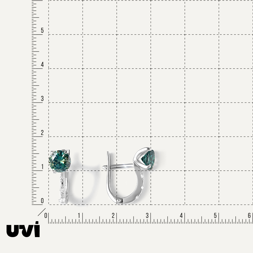 Серебряные серьги с муассанитами Параиба