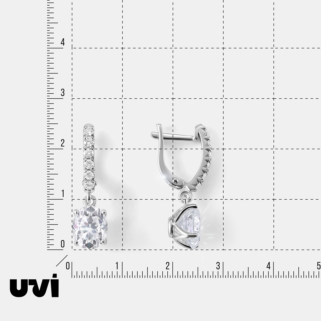 Серебряные серьги с муассанитами