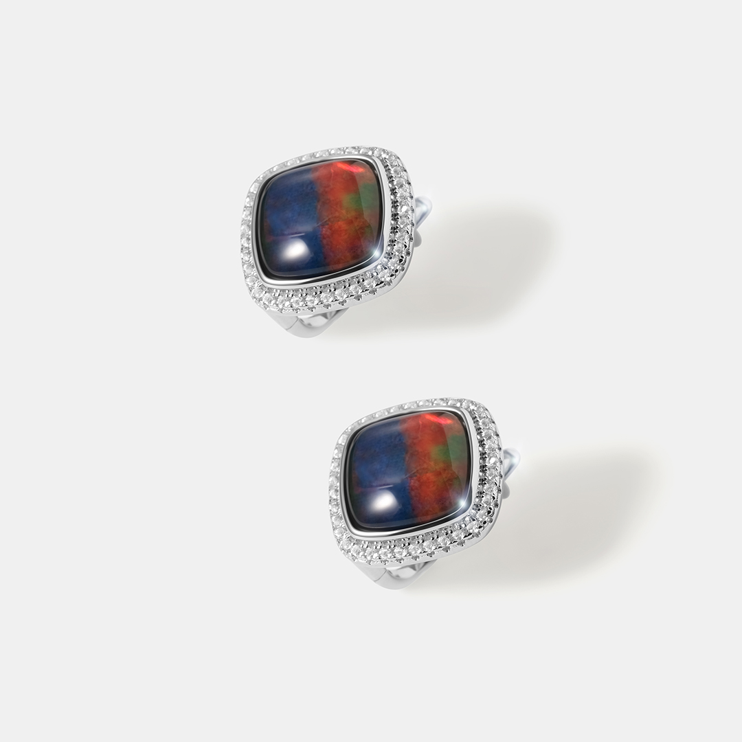 Серебряные серьги с аммолитами