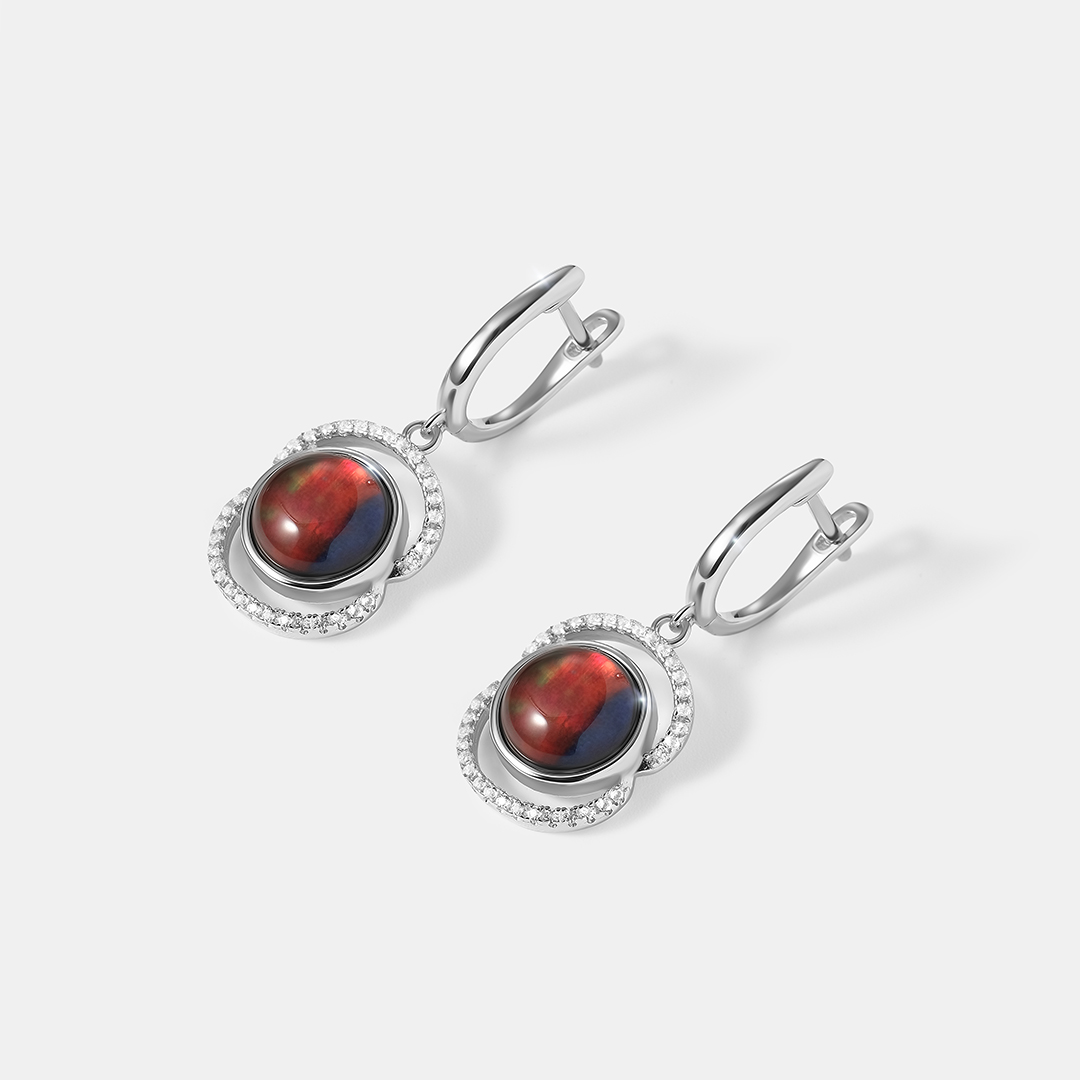 Серебряные серьги с аммолитами