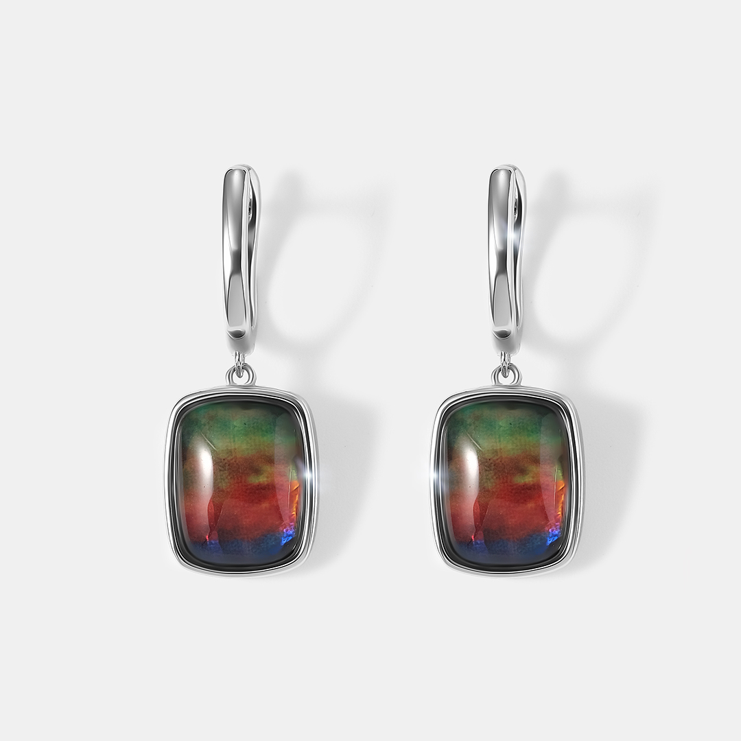 Серебряные серьги с аммолитами