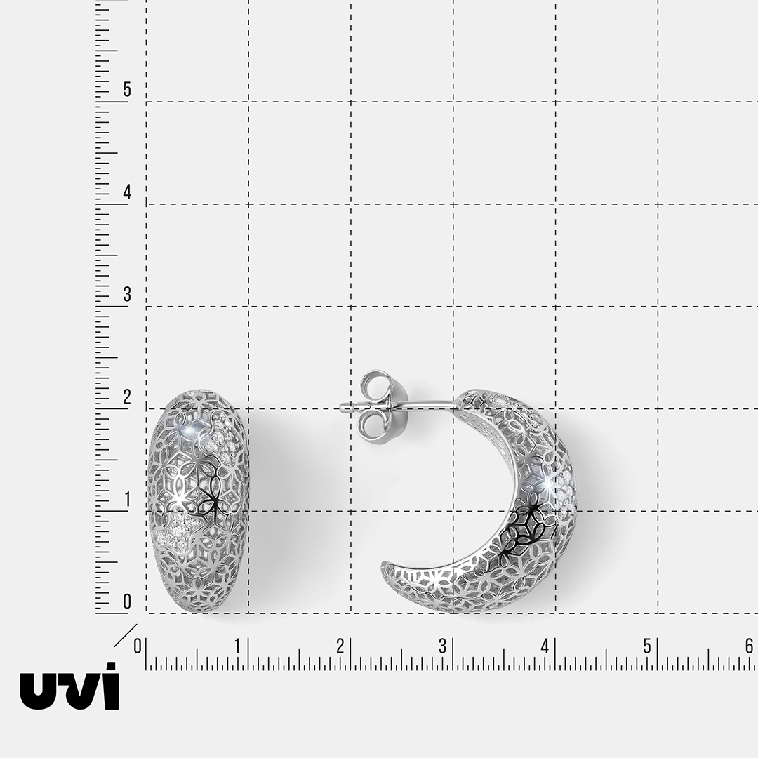 Серебряные серьги-пусеты с кубическим цирконием