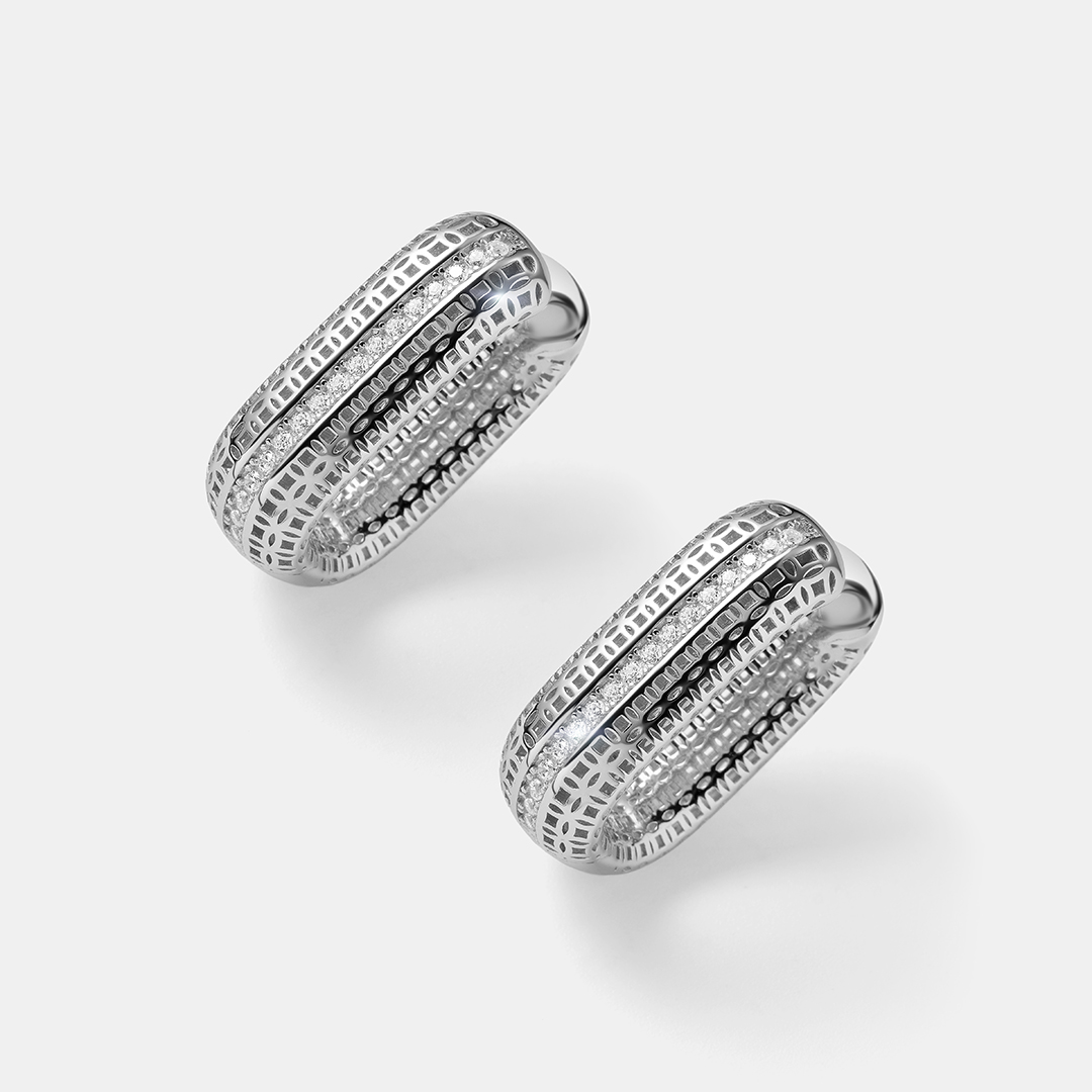 Серебряные серьги с кубическим цирконием