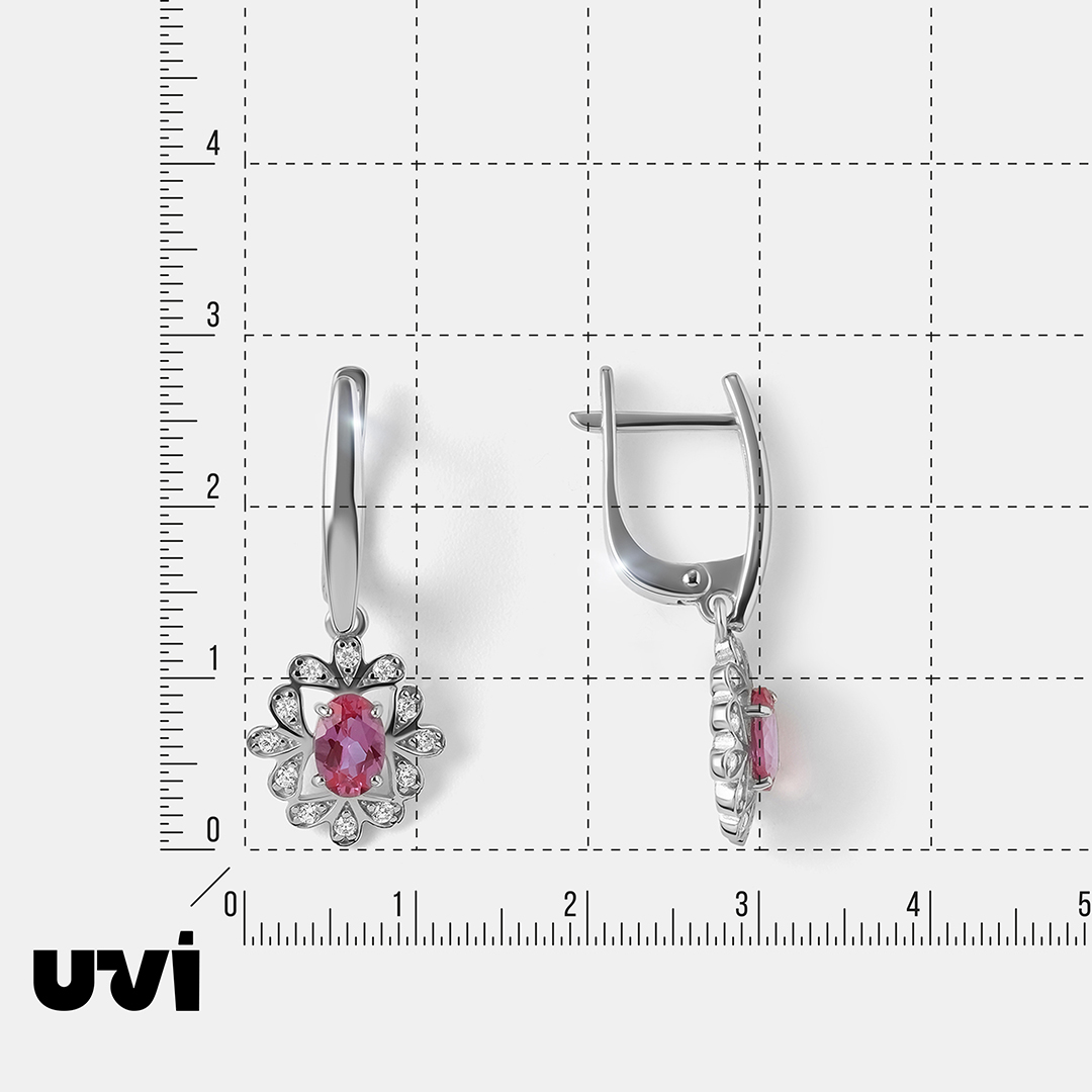 Серебряные серьги с александритами Чохральского