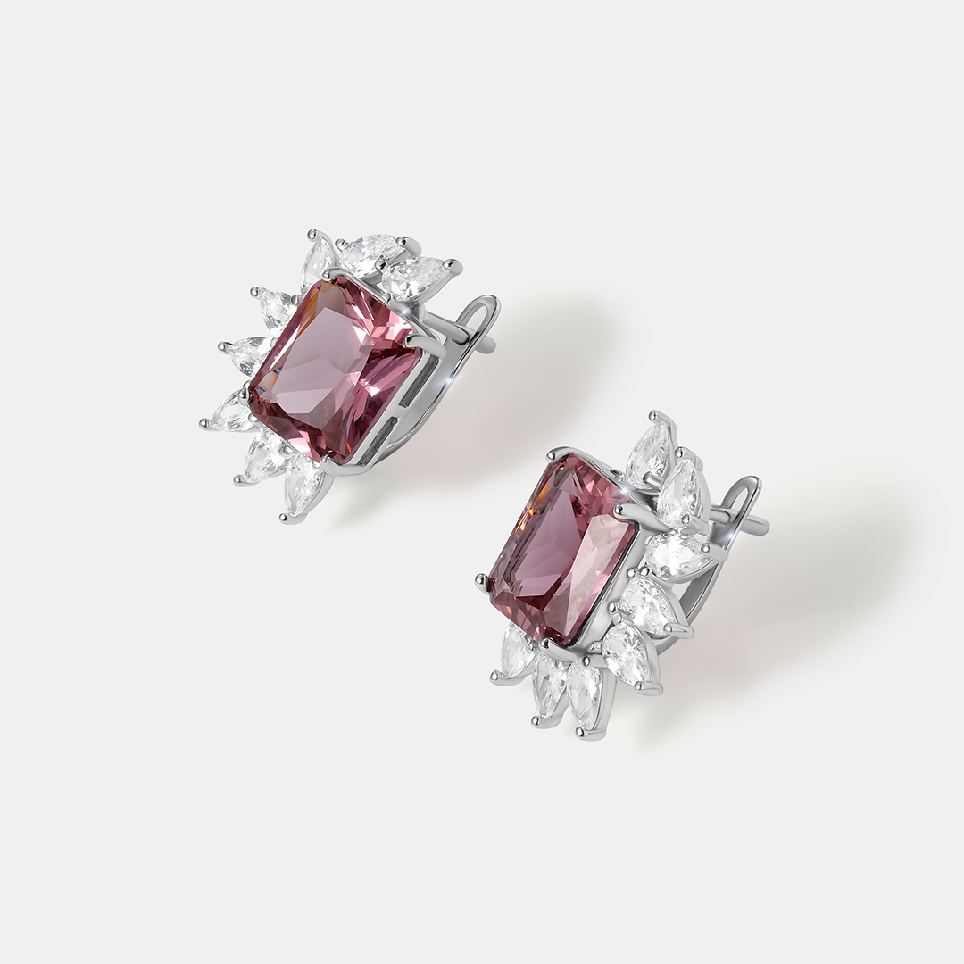 Серебряные серьги с султанитами