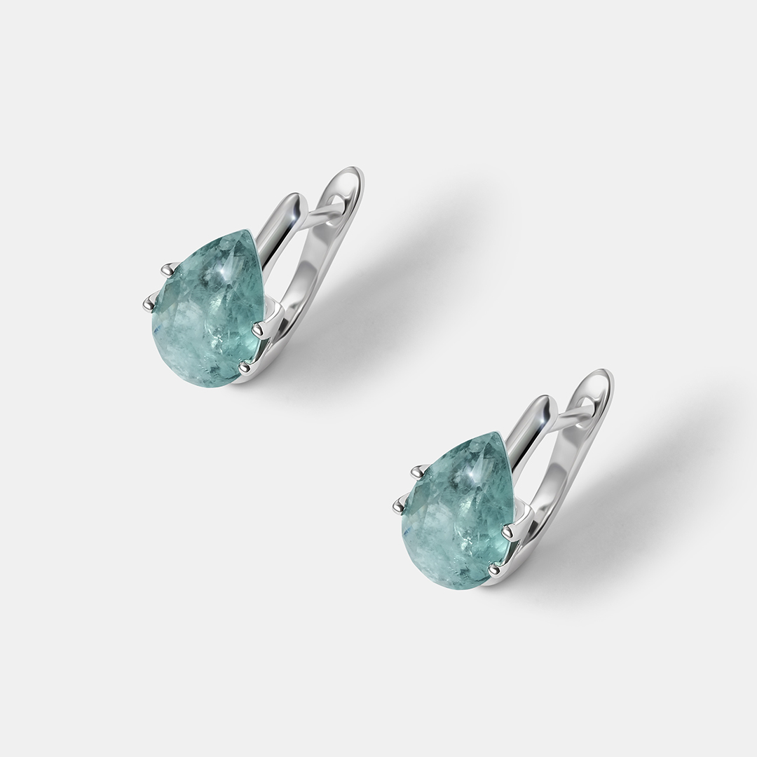 Серебряные серьги с горным хрусталем