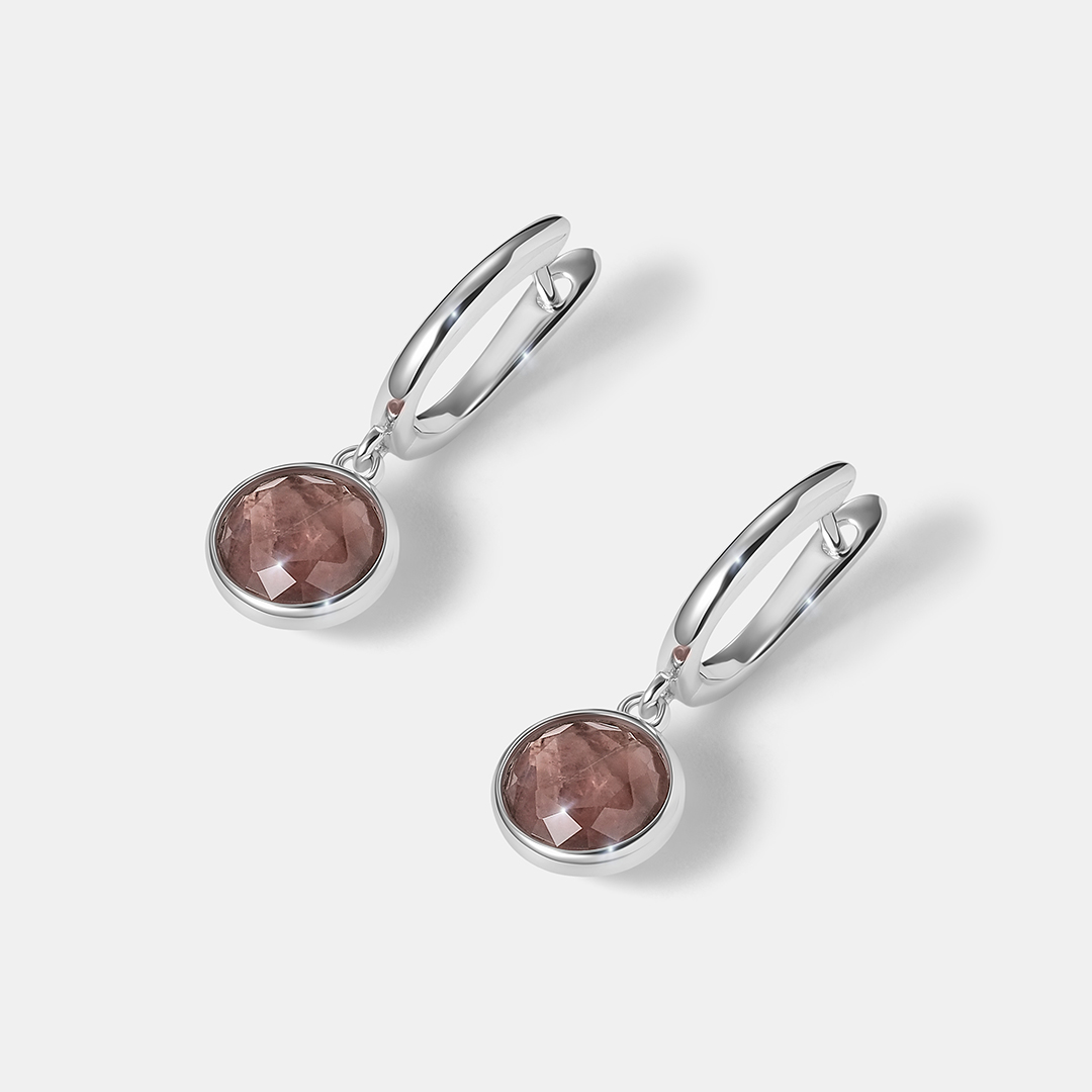 Серебряные серьги с горным хрусталем