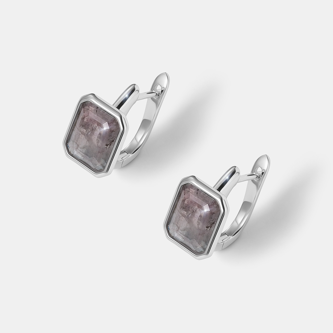 Серебряные серьги с горным хрусталем