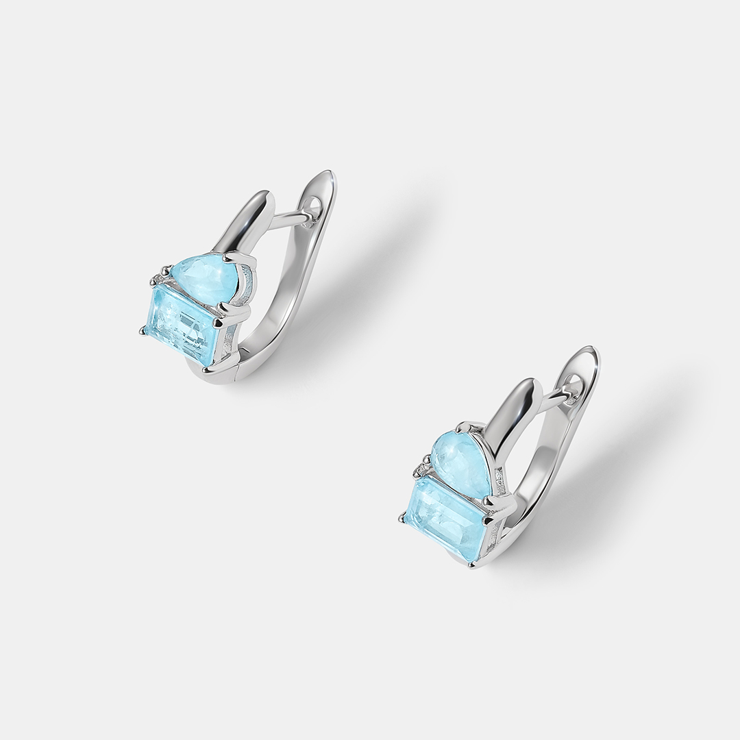 Серебряные серьги с горным хрусталем