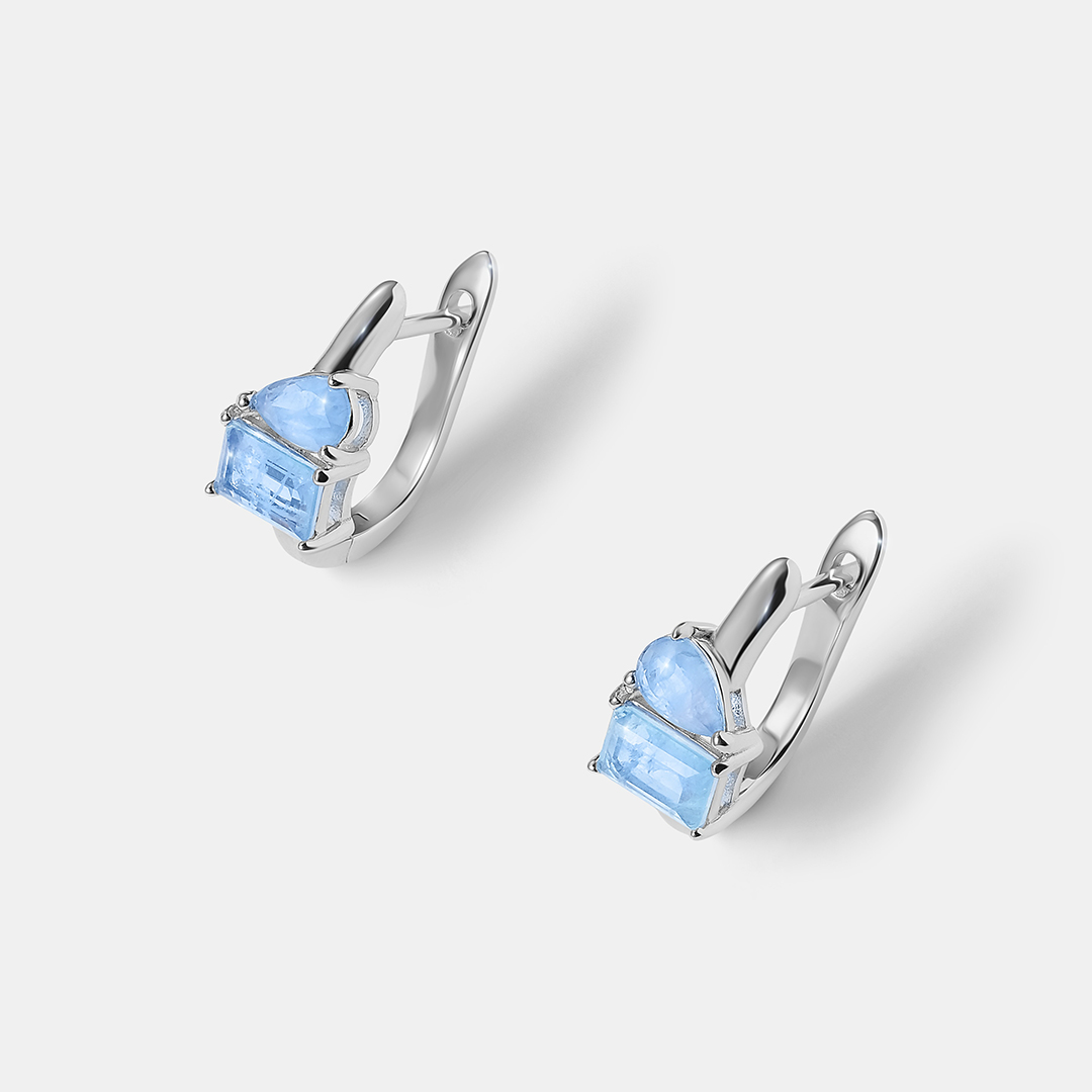 Серебряные серьги с горным хрусталем