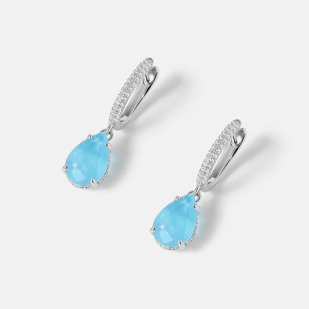 Серебряные серьги с горным хрусталем