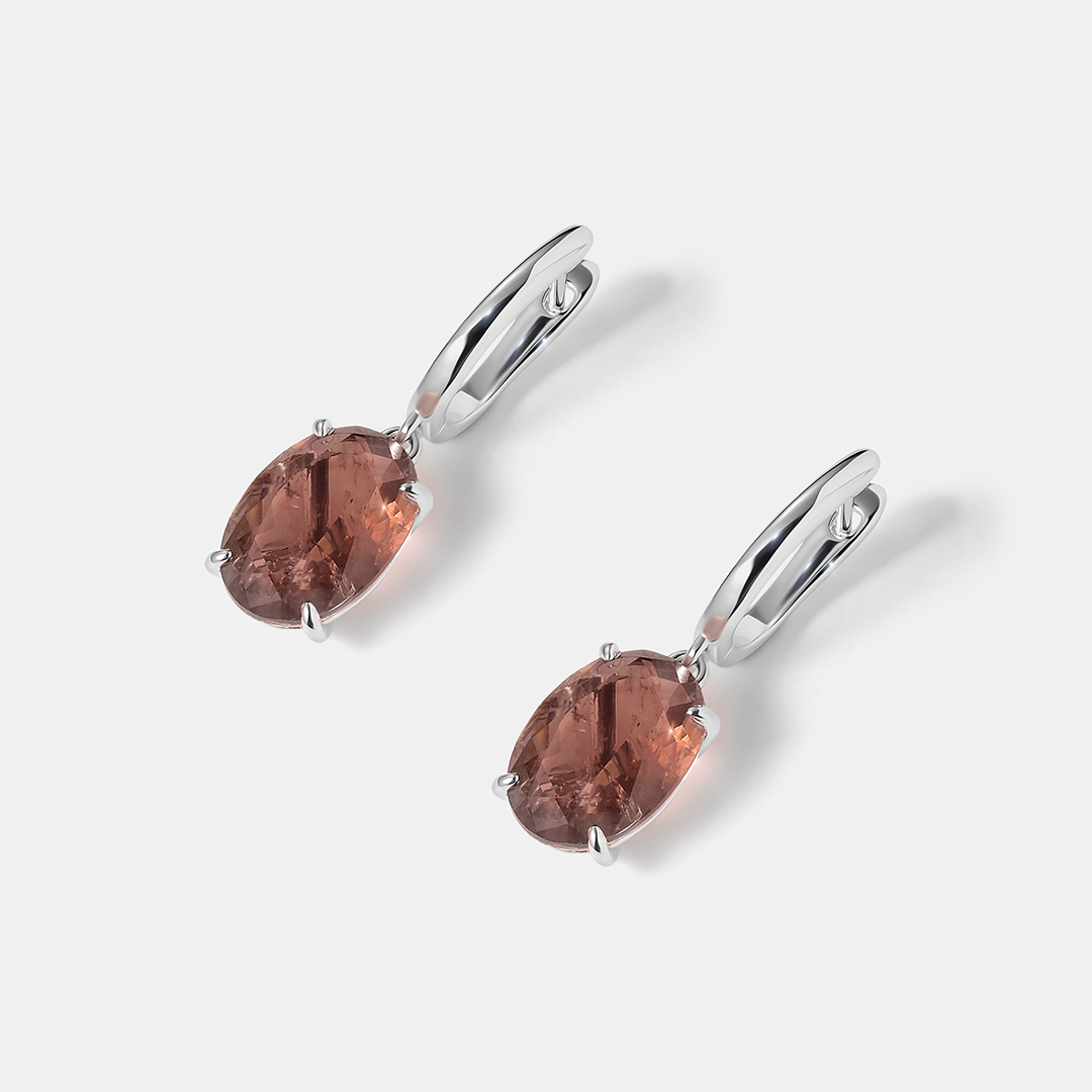 Серебряные серьги с горным хрусталем