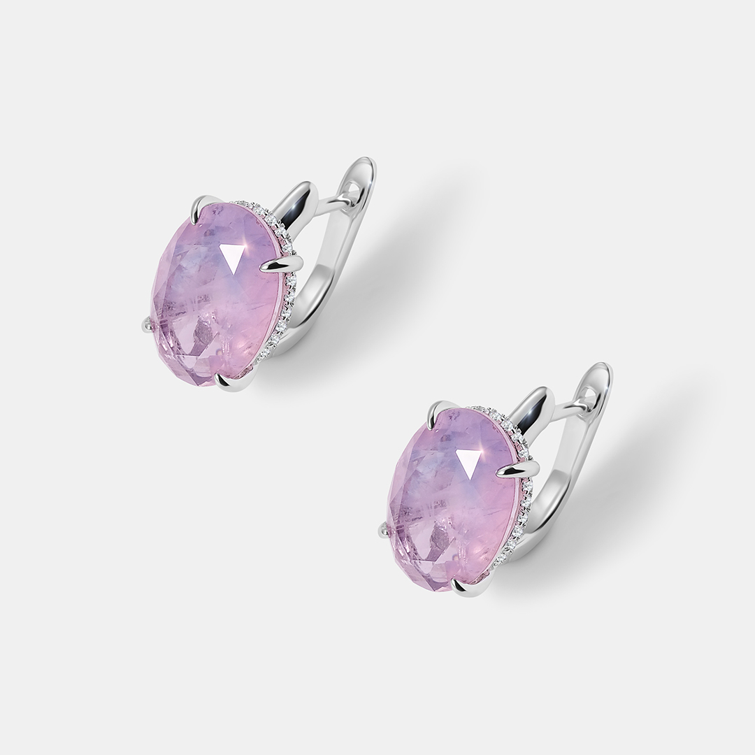 Серебряные серьги с горным хрусталем