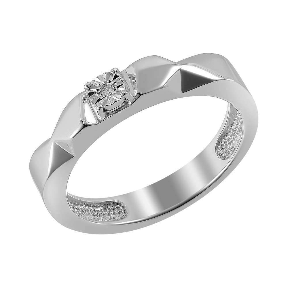 Серебряное кольцо с бриллиантом