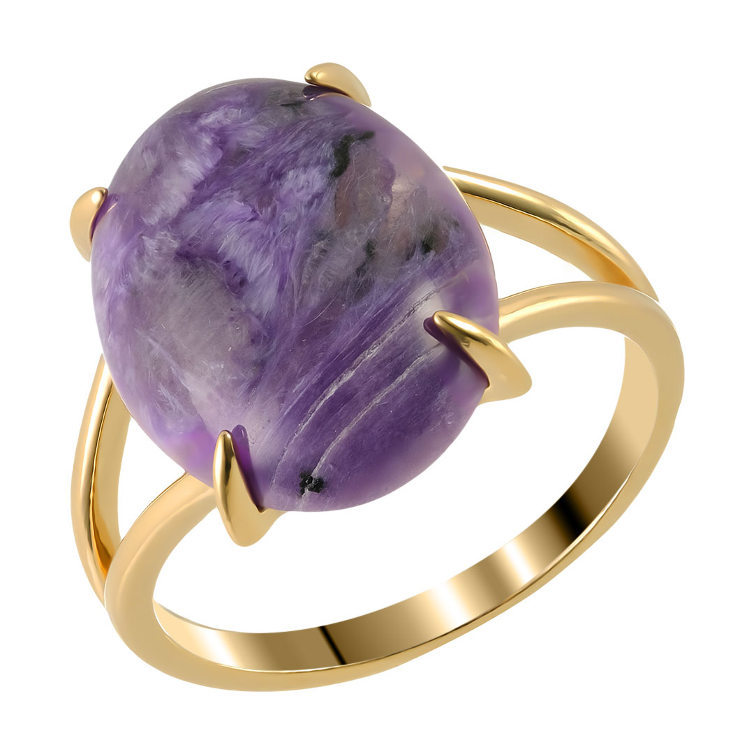 Серебряное кольцо 925 пробы; вставки 1 Чароит;