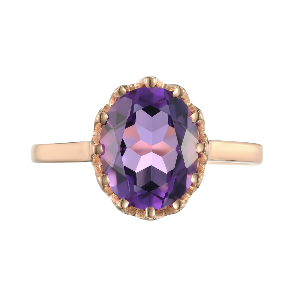 Серебряное кольцо 925 пробы; вставки 1 Аметист;