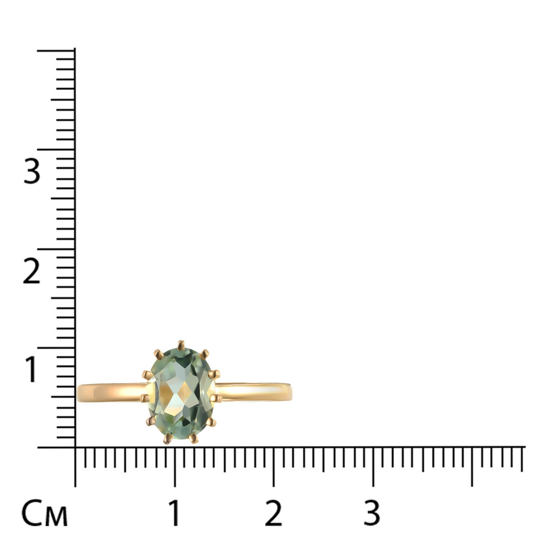 Серебряное кольцо 925 пробы; вставки 1 Празиолит;