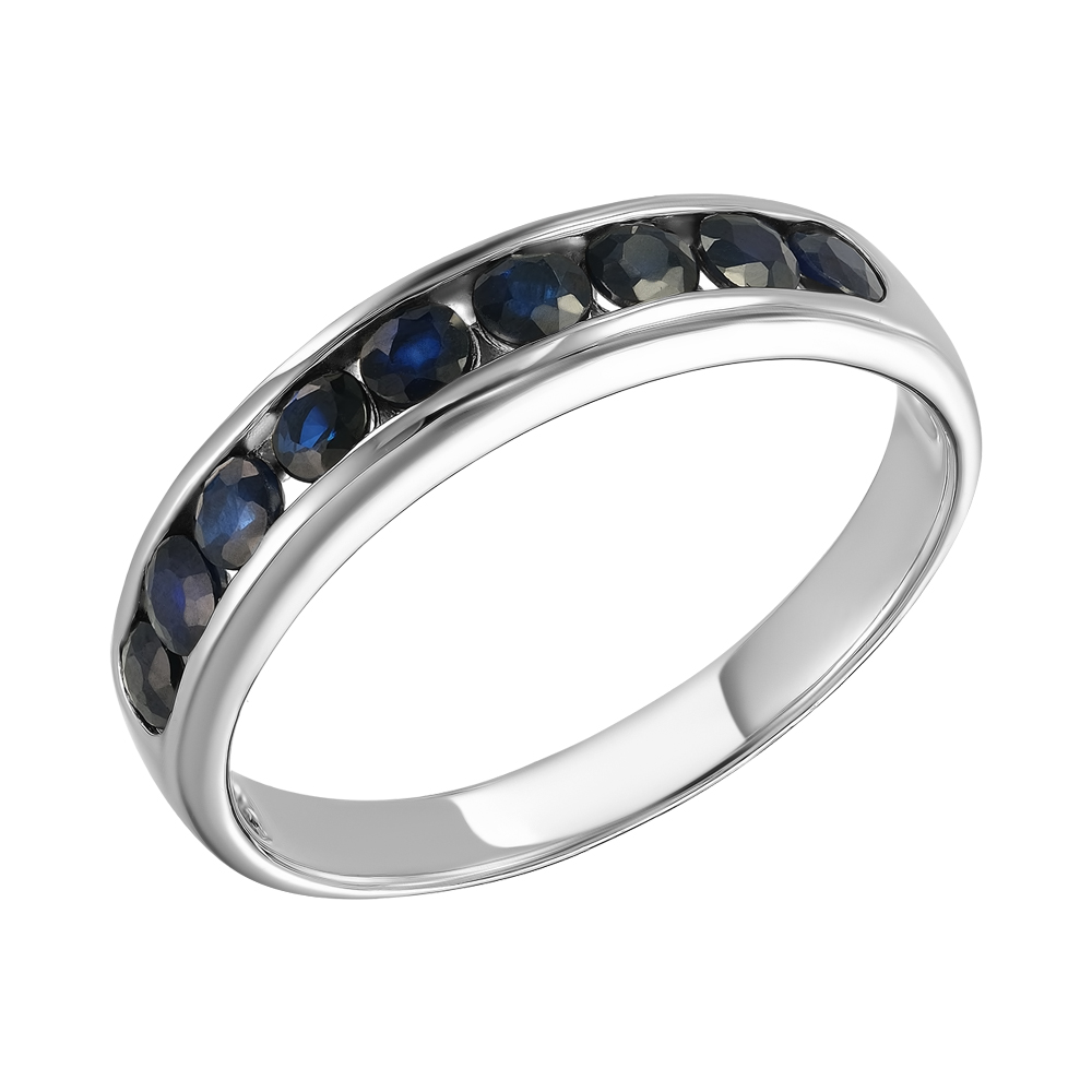Серебряное кольцо 925 пробы; вставки 9 Сапфир U 5/6 1,53;