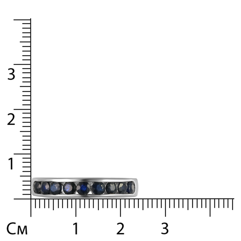 Серебряное кольцо 925 пробы; вставки 9 Сапфир U 5/6 1,53;