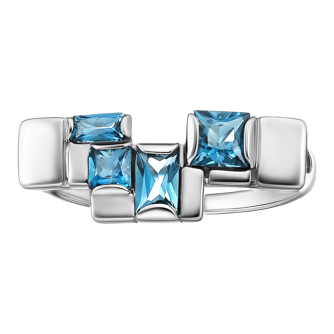 Серебряное кольцо 925 пробы; вставки 4 Топаз London;