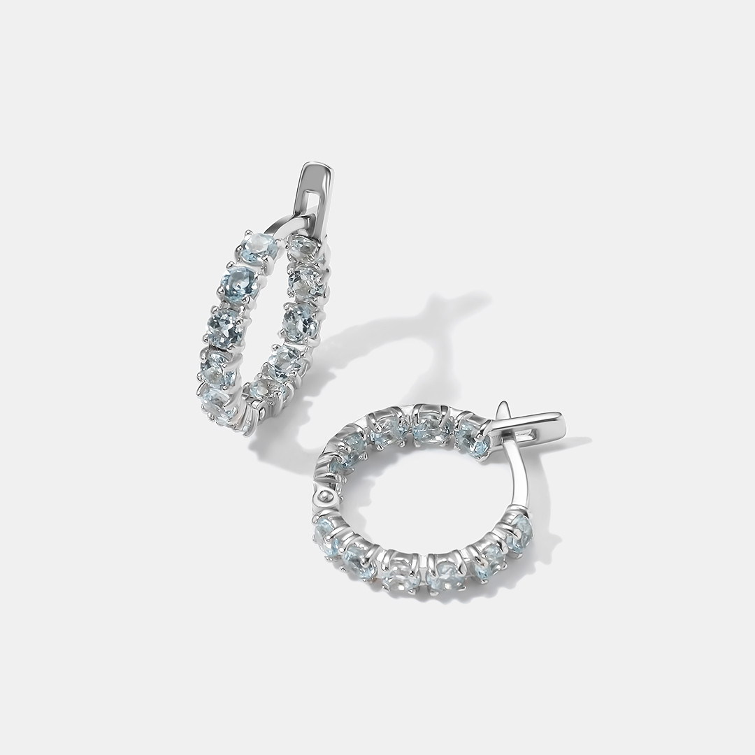 Серебряные серьги с топазами Скай